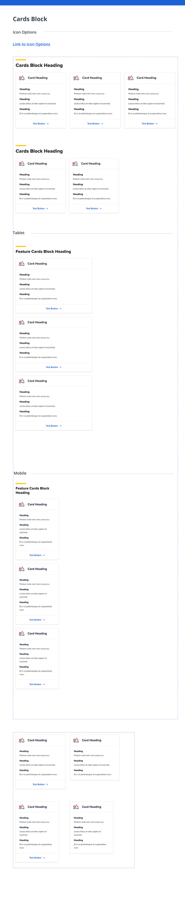 Cards block: design system documentation