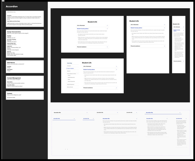 Accordion, new for program pages: design system documentation