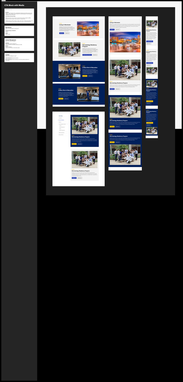 CTA block with media: design system documentation