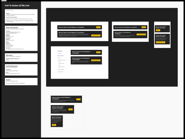 Call to action link: design system documentation